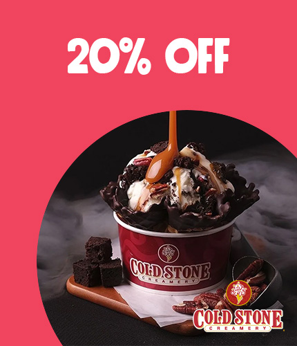 30% off - cold stone creamery coupon & promo code... SMAC - Cold Stone Creamery 20% OFF at select branches of Cold Stone ...