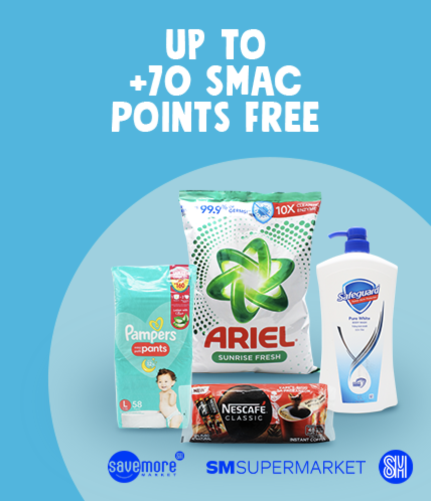 SMAC SM Markets Up to +70 SMAC Points FREE at SM Markets